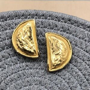 Vintage Givenchy Pierced Earrings Hammered Art To Wear Statement Runway Style
